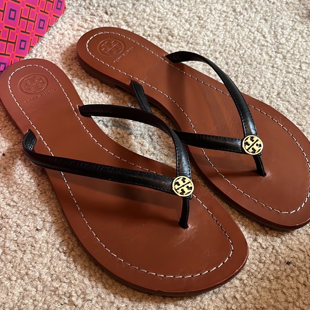 Tory Burch black Terra Thong